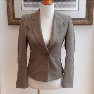 Armani beige grey blazer wool 100%